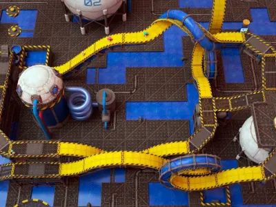 Sonic Chemical Plant BUILDER Low-poly 3D model