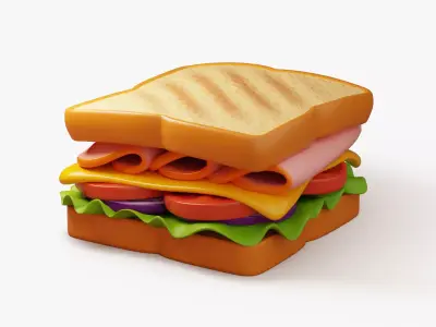 Toasted Ham Sandwich 3D model