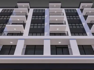 Apartment Building 010 3D model