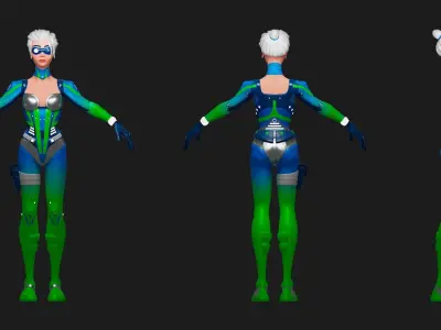 LOW POLY GAME READY SCI Fi GIRL CHARACTER Low-poly 3D model
