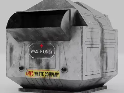 Trash garbage container Low-poly 3D model