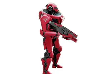 BATTLE DROID Z-9000   Rigged for Unreal Engine - Unity - MIXAMO 3D model