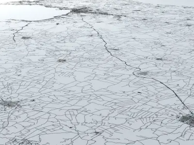 Palma De Mallorca Road Network and Streets 3D model