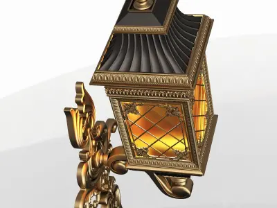 Classic Street Wall  Light 0105 Low-poly 3D model