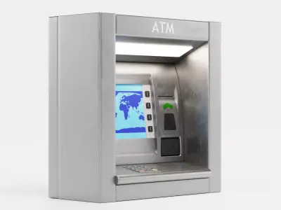 ATM Machine - Wall Mount Bank Terminal Low-poly 3D model