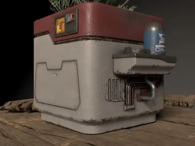 Scifi Futuristic Pot Low-poly 3D model