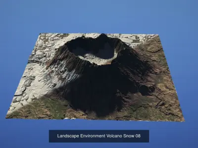 5 Landscape Environment Volcano Snow Volume 02 3D Model Pack