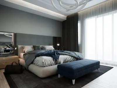Simple Bedroom  Interior 4 3D model
