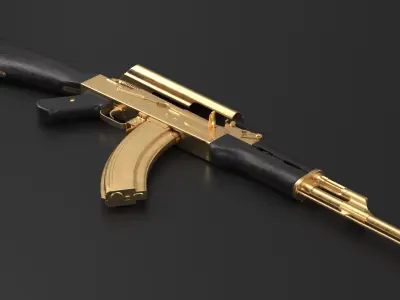  AK 47 Assembled Gold and Ebony 