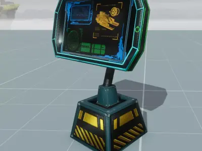 Sci Fi Futuristic Screen and Display Low-poly 3D model