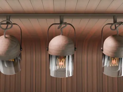 Wall lamp in loft style Low-poly 3D model
