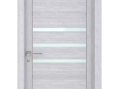 Door-058 modern front door with glass panel 3D model