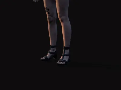 Cyberpunk Girl Low-poly 3D model