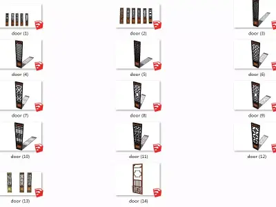 Chinese ancient traditional door pattern 3D model