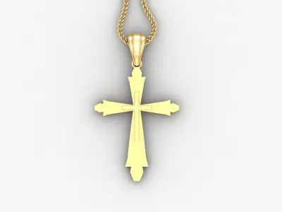 Light Gold 18K Cross Pendant 2CP033 3D print model