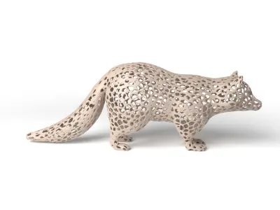 Raccoon Voronoi Low-poly 3D model