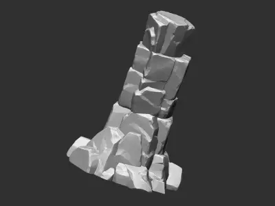 3D model of stone columns Zbrush sculpt 3D model