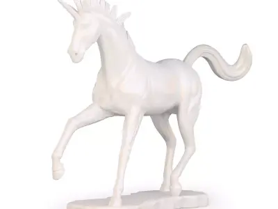 Unicorn Statue Low-poly 3D model