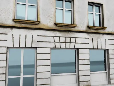 Building facade Low-poly 3D model