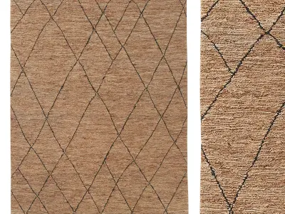 SANTALI JUTE RUG Camel-Black 3D model