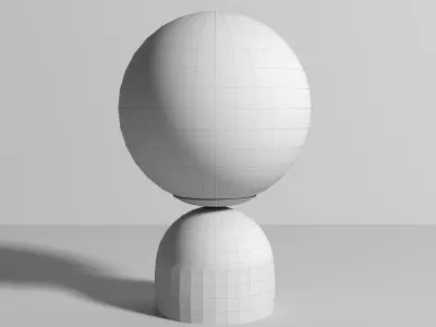 Orb Shaped Mini Night Light Designer Opal Glass Low-poly 3D model