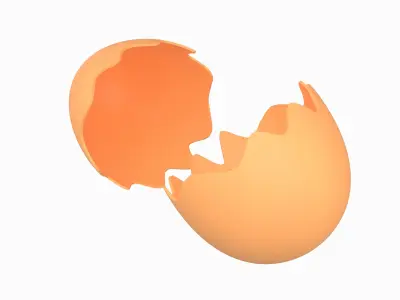 Egg Shell v1 002 Low-poly 3D model