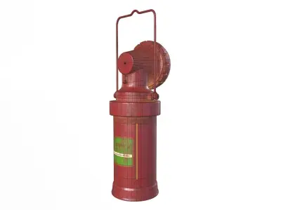 FLASHLIGH TORCH 1930s VINTAGE RED  Low-poly 3D model