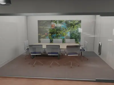 CONFERENCEROOM TABLE and CHAIR and CABINET LOWPOLY PBR MODEL Low-poly 3D model