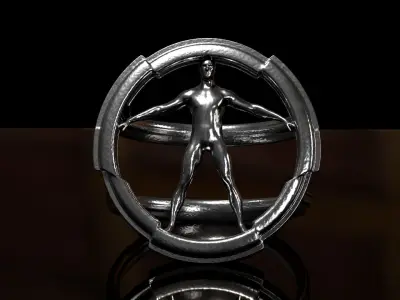 Modern Vitruvian Man ring  3D print model