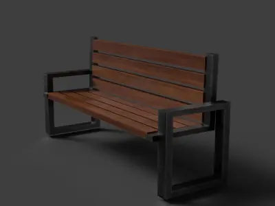 bench Free low-poly 3D model 4