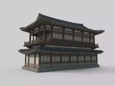 Asian Ancient Architecture Tavern Teahouse 3D model