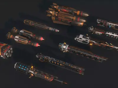 Spacecraft Weapon Pack Low-poly 3D model