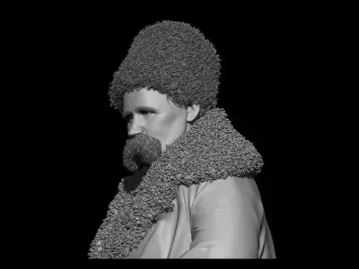 Taras Shevchenko Realistic Bust 3D print model