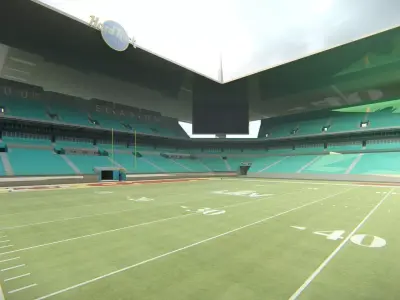 Hard Rock Stadium Miami NFL Stadium Low-poly 3D model