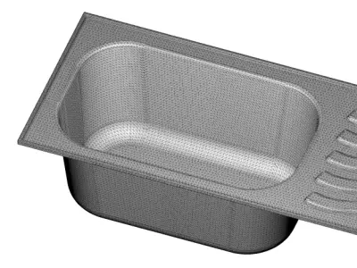 Rusty Modern Kitchen Sink 3D model