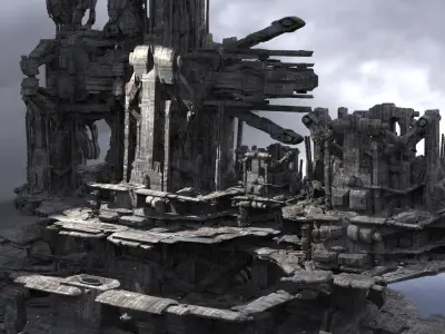 Civilization Ship architecture 5 designs 3D model