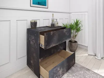 Sideboard rusty thin metal concrete 3D model