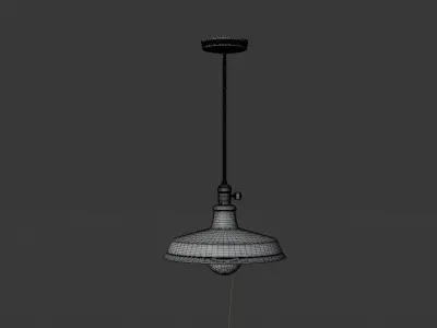 Vintage Hanging Lamp Low-poly 3D model