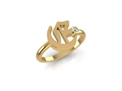 - Old English font ring E 3D print model