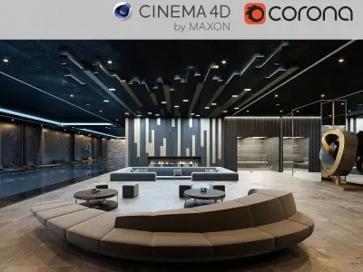 VRay for C4D scene files - 5 x Interior 3D scenes 3D Model Pack