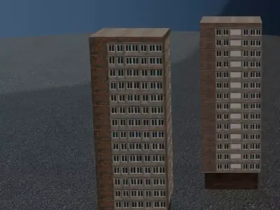 Badalyan plan of 14-storey panel building Low-poly 3D model