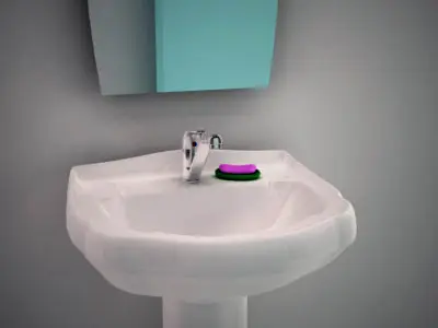 Wash-bowl with mirror 3D model