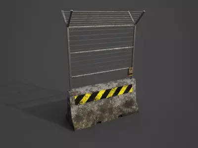 Concrete barrier  Low-poly 3D model