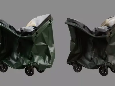 Crushed Trash Container 06 3D model