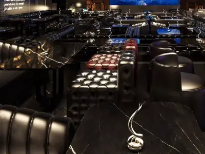 nightclub interior of with neon lights  3D model