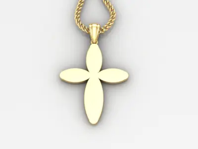 Light Gold 18K Cross Pendant 1CP052 3D print model