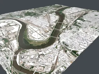 Cityscape  Kansas City Missouri USA 3D model