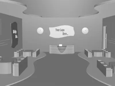 Company Reception 001 Low-poly 3D model