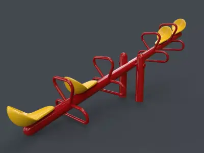 PBR Modular Outdoor See Saw Playground B Low-poly 3D model