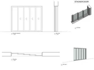 Revit parametric Stacker Door 3D model